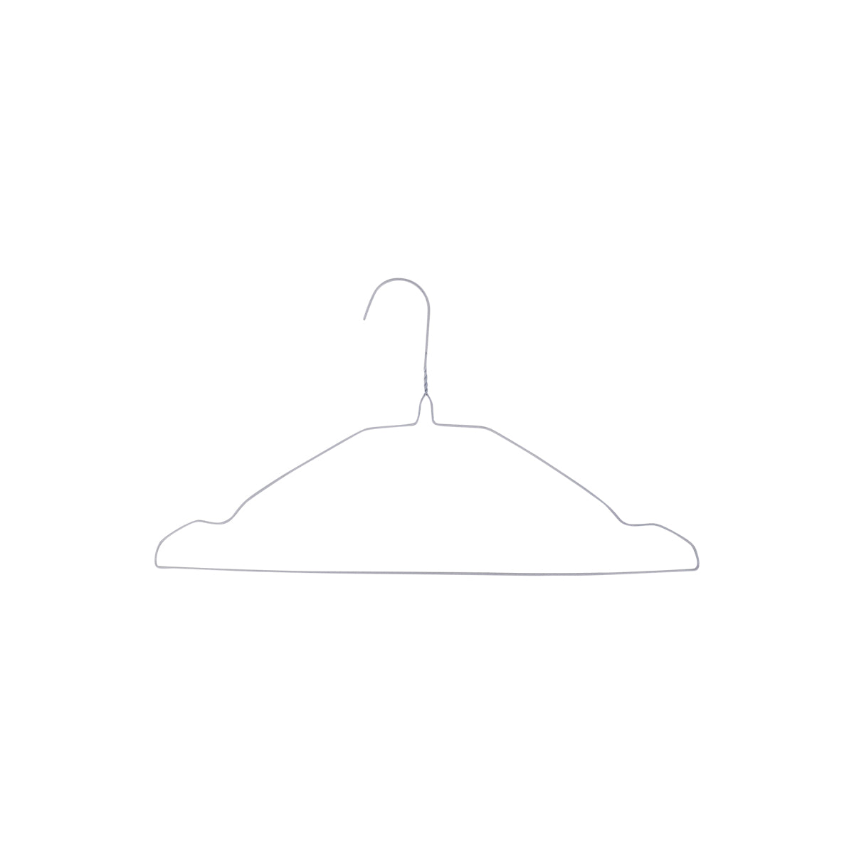 MK-43 - White - Metal Clothes Hangers with Notch 1.8mm thick white