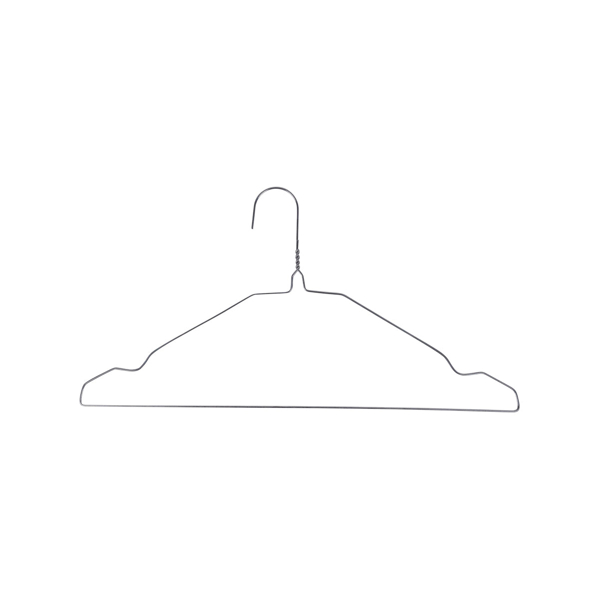 MK-43 - Silver - Metal Clothes Hangers with Notch 2.2mm Thickness